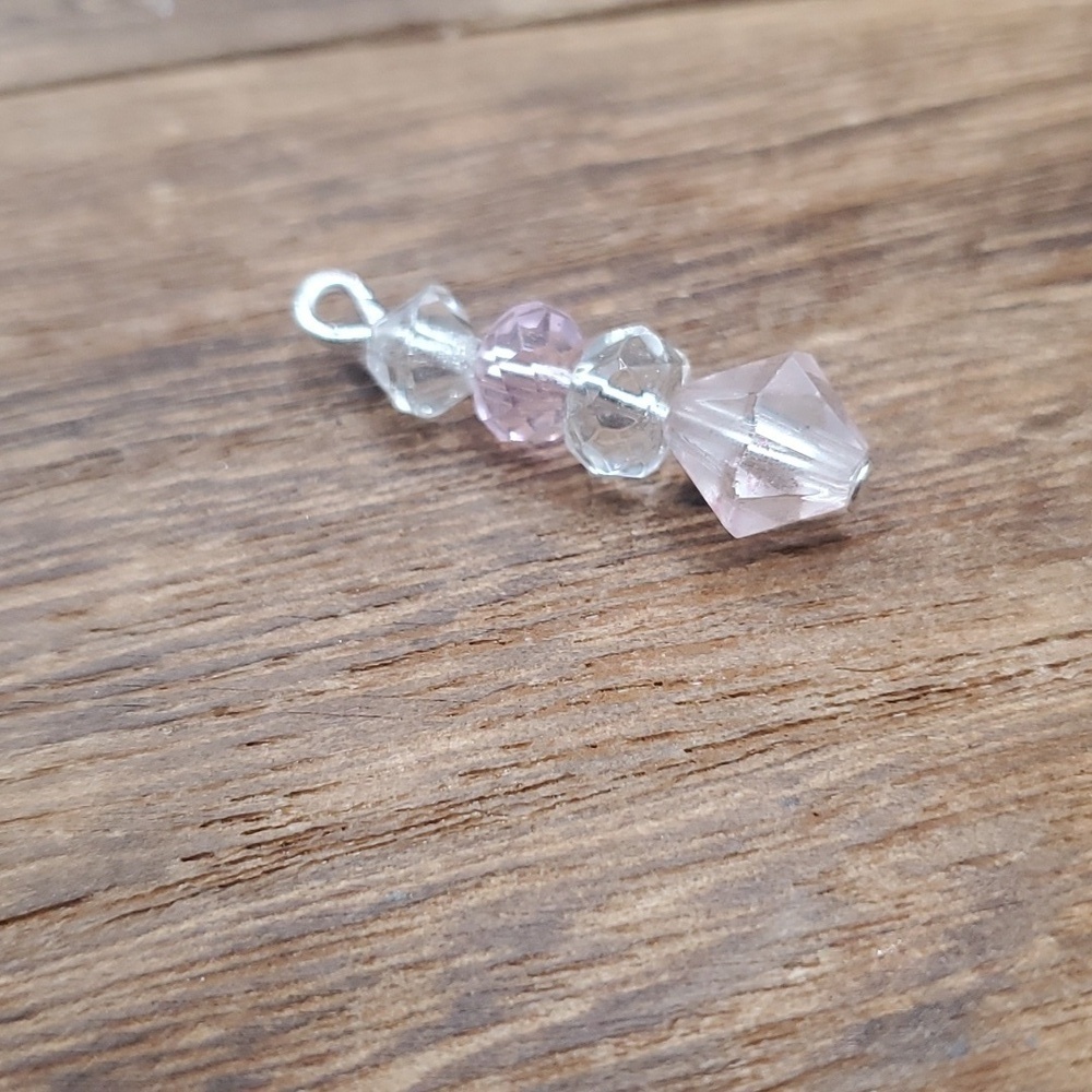 Pink romantic beaded tier pendant